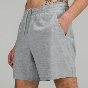 Lululemon Pace Breaker Lined 7" Training Shorts Zip-Pocket Drawstring Grey